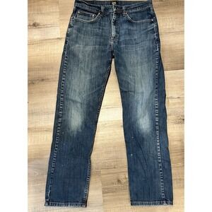 Lee Men's Blue Denim Jeans Pant 33x31 Straight Leg Premium Select Regular Fit